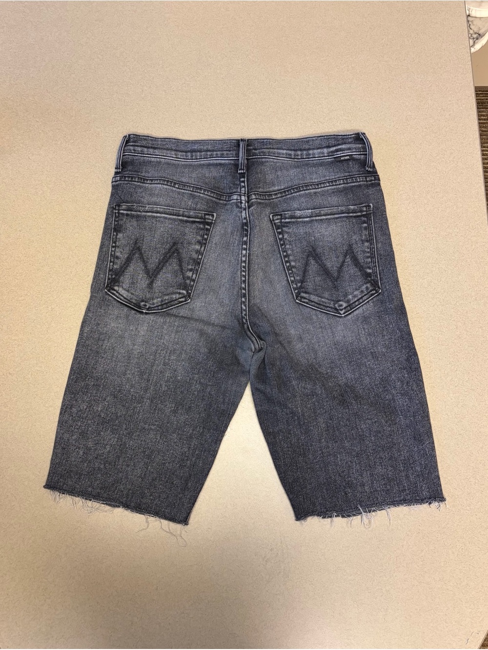 MOTHER Rascal Ankle Snippet High-Waisted Cut-off Bermuda Shorts